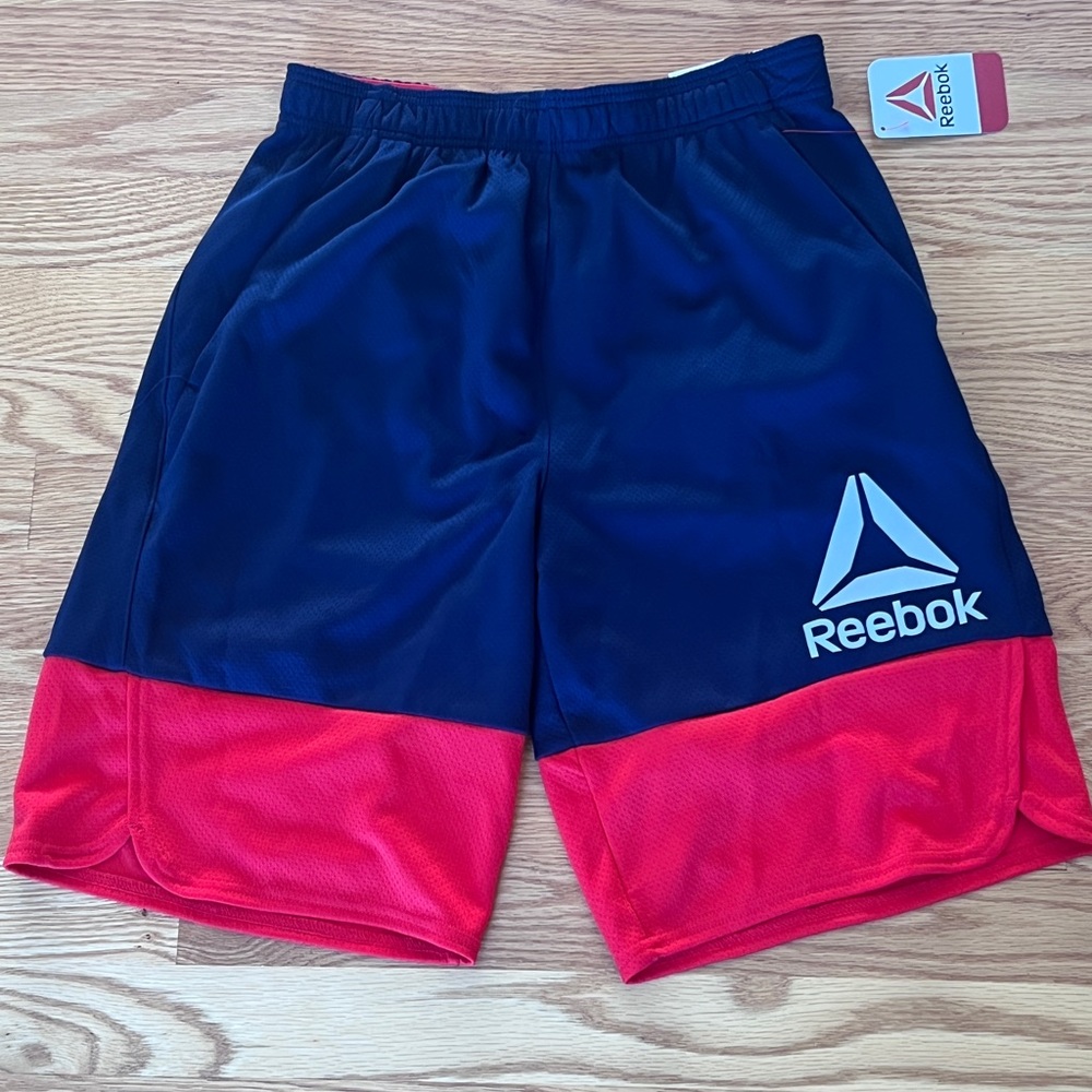 Reebok Men's Red and Blue Athletic Shorts